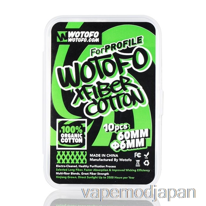 Vape Japan Wotofo Xfiber コットン Xfiber コットン 6mm (10 個)